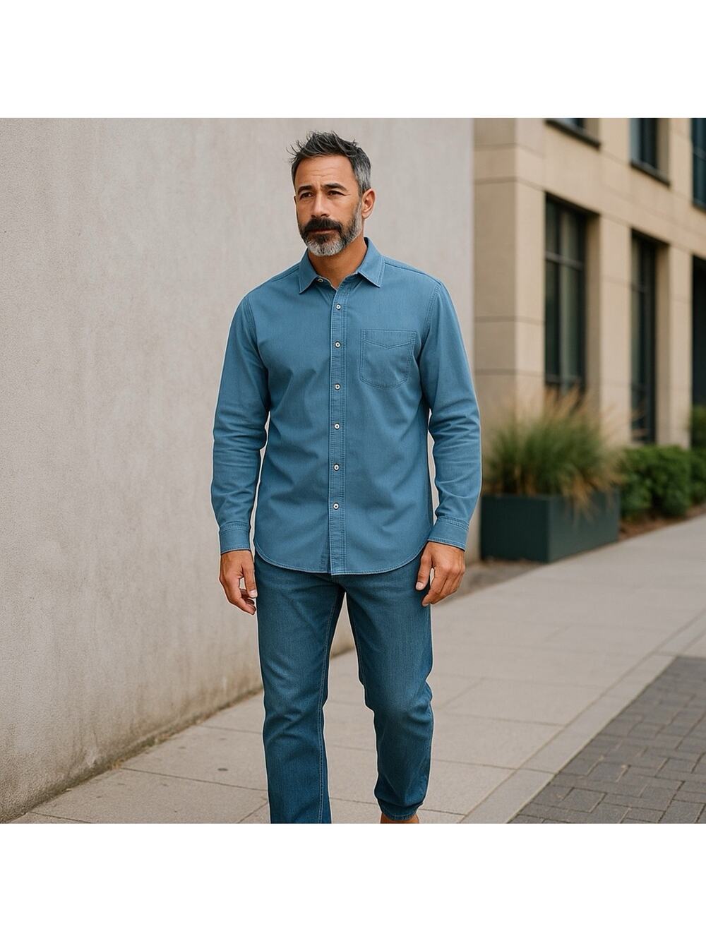 Tommy Bahama Men's Casual Long Sleeve Blue Button Down Shirt Faded Blue Large